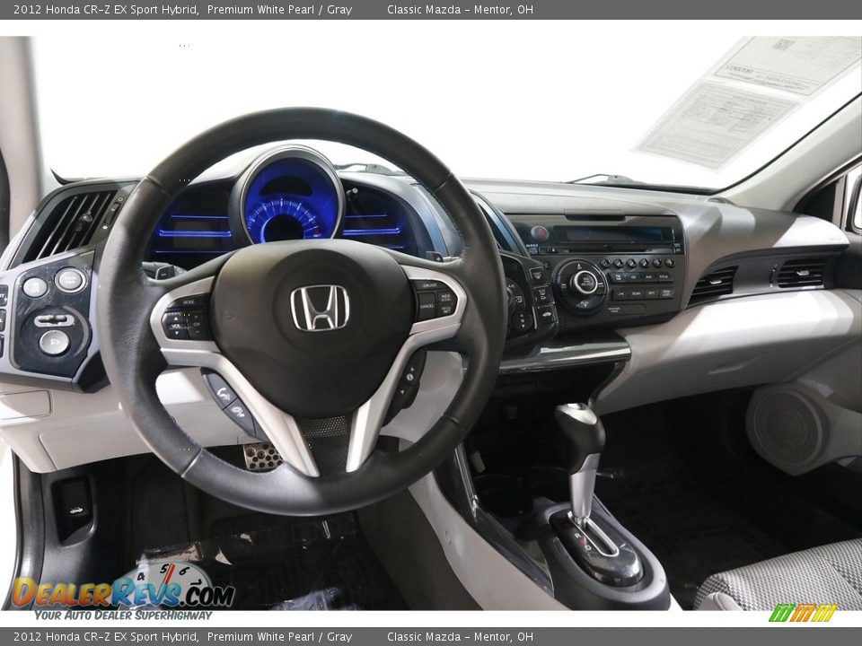 2012 Honda CR-Z EX Sport Hybrid Premium White Pearl / Gray Photo #7