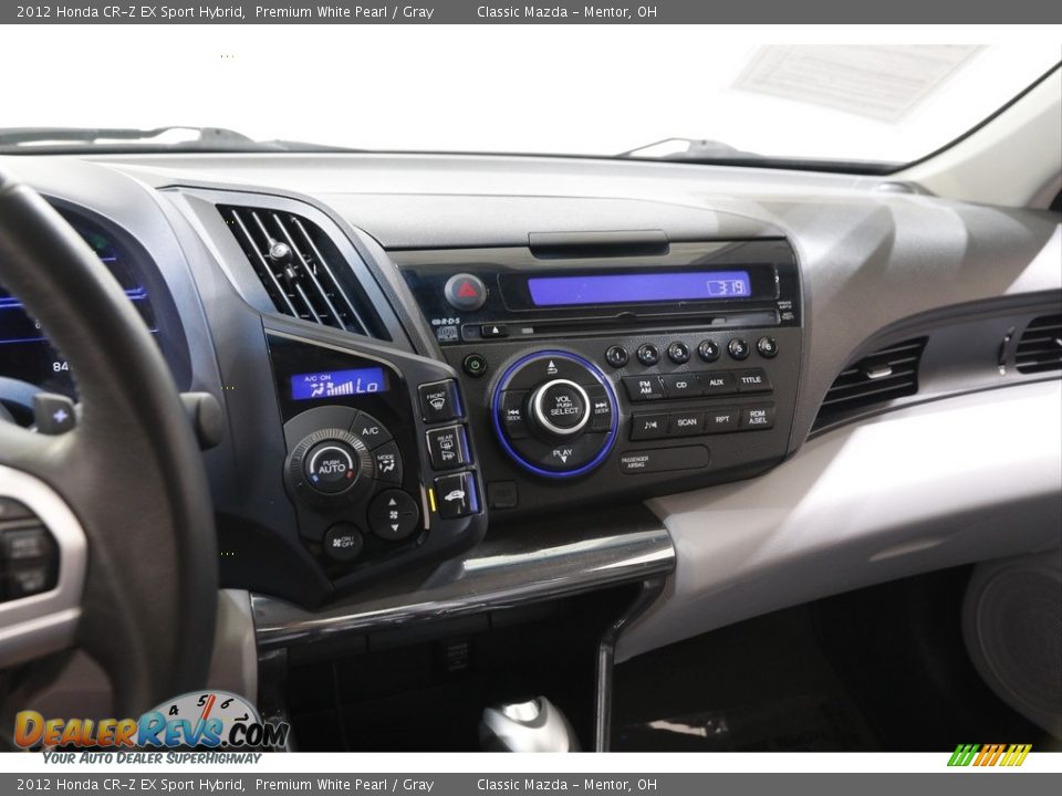 2012 Honda CR-Z EX Sport Hybrid Premium White Pearl / Gray Photo #10