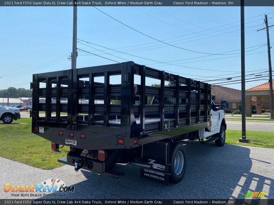 2021 Ford F350 Super Duty XL Crew Cab 4x4 Stake Truck Oxford White / Medium Earth Gray Photo #6