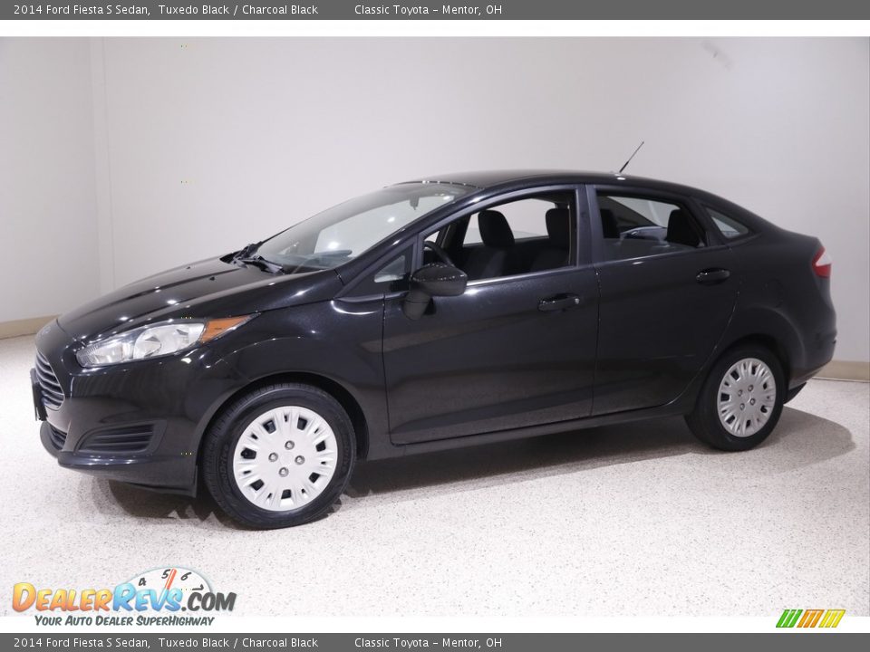 2014 Ford Fiesta S Sedan Tuxedo Black / Charcoal Black Photo #3