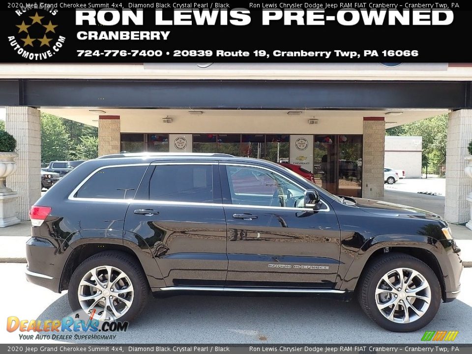 2020 Jeep Grand Cherokee Summit 4x4 Diamond Black Crystal Pearl / Black Photo #1