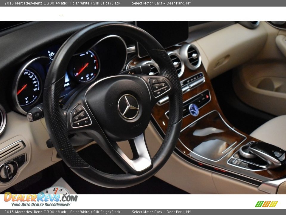 2015 Mercedes-Benz C 300 4Matic Polar White / Silk Beige/Black Photo #12