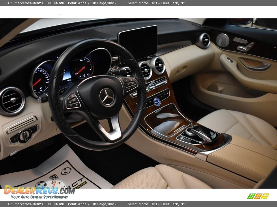 2015 Mercedes-Benz C 300 4Matic Polar White / Silk Beige/Black Photo #13