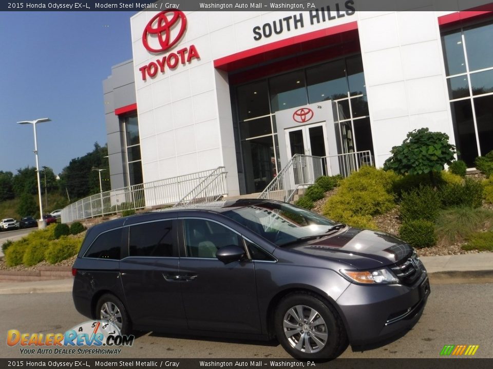 2015 Honda Odyssey EX-L Modern Steel Metallic / Gray Photo #2