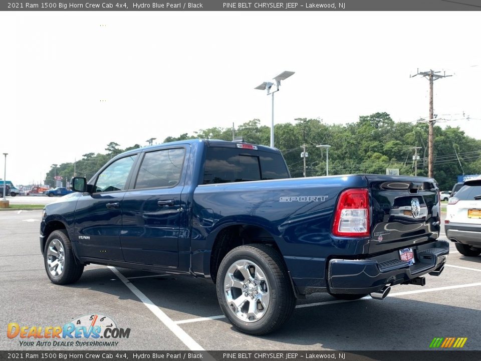 2021 Ram 1500 Big Horn Crew Cab 4x4 Hydro Blue Pearl / Black Photo #4