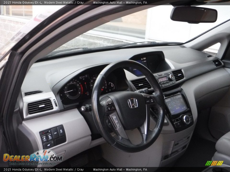 2015 Honda Odyssey EX-L Modern Steel Metallic / Gray Photo #18