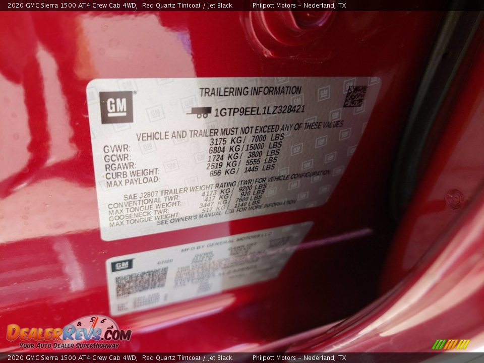 2020 GMC Sierra 1500 AT4 Crew Cab 4WD Red Quartz Tintcoat / Jet Black Photo #33