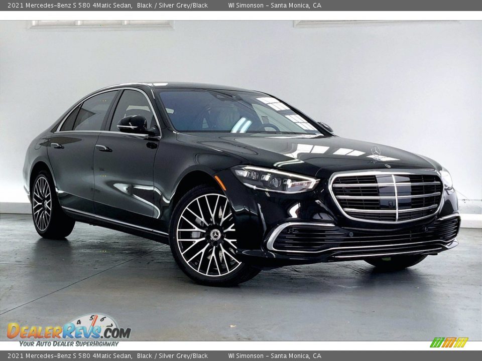 2021 Mercedes-Benz S 580 4Matic Sedan Black / Silver Grey/Black Photo #12