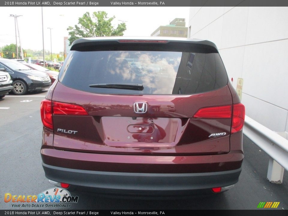 2018 Honda Pilot LX AWD Deep Scarlet Pearl / Beige Photo #4