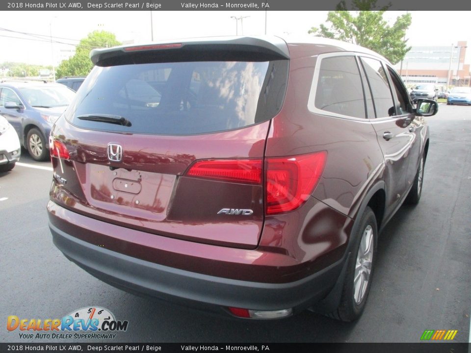 2018 Honda Pilot LX AWD Deep Scarlet Pearl / Beige Photo #5