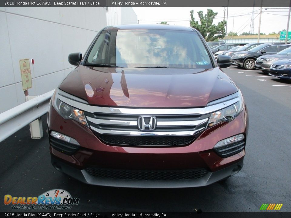 2018 Honda Pilot LX AWD Deep Scarlet Pearl / Beige Photo #9