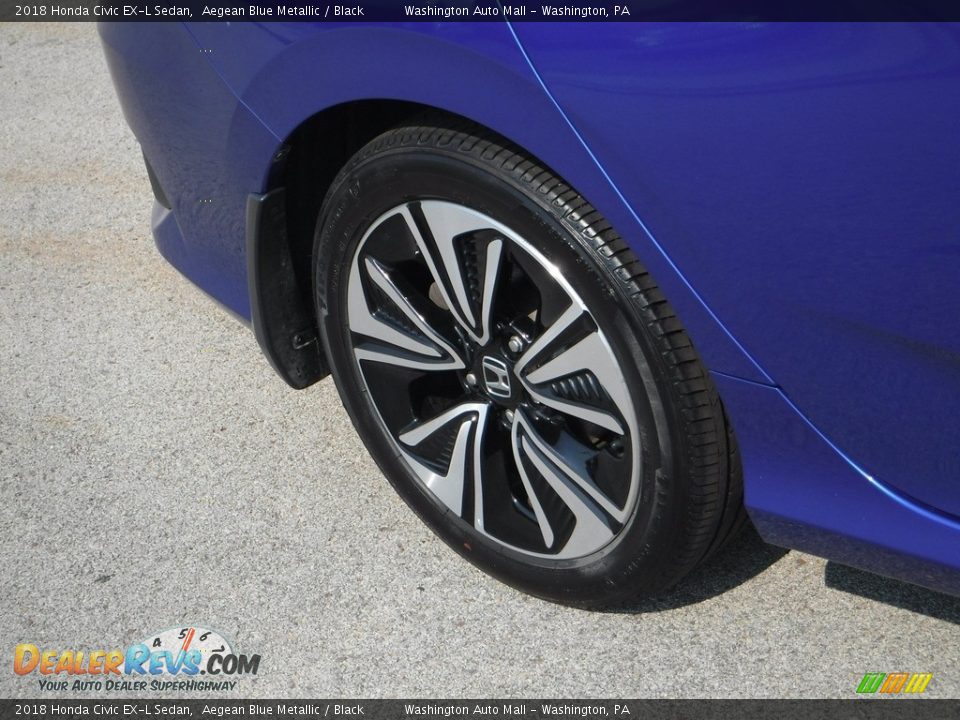 2018 Honda Civic EX-L Sedan Aegean Blue Metallic / Black Photo #3