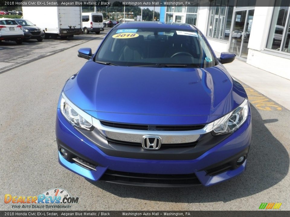 2018 Honda Civic EX-L Sedan Aegean Blue Metallic / Black Photo #5