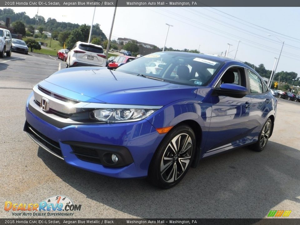 2018 Honda Civic EX-L Sedan Aegean Blue Metallic / Black Photo #6