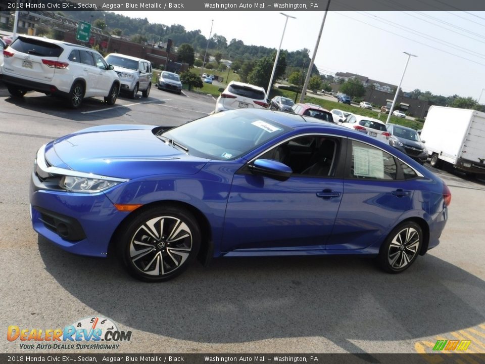 2018 Honda Civic EX-L Sedan Aegean Blue Metallic / Black Photo #7