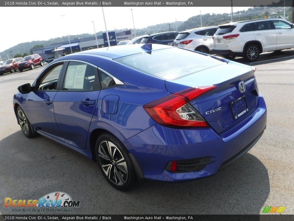 2018 Honda Civic EX-L Sedan Aegean Blue Metallic / Black Photo #8