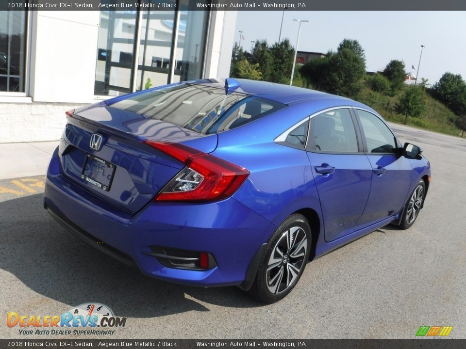 2018 Honda Civic EX-L Sedan Aegean Blue Metallic / Black Photo #10