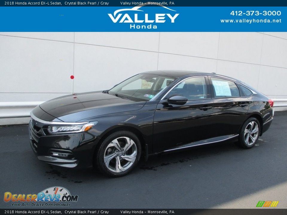2018 Honda Accord EX-L Sedan Crystal Black Pearl / Gray Photo #1