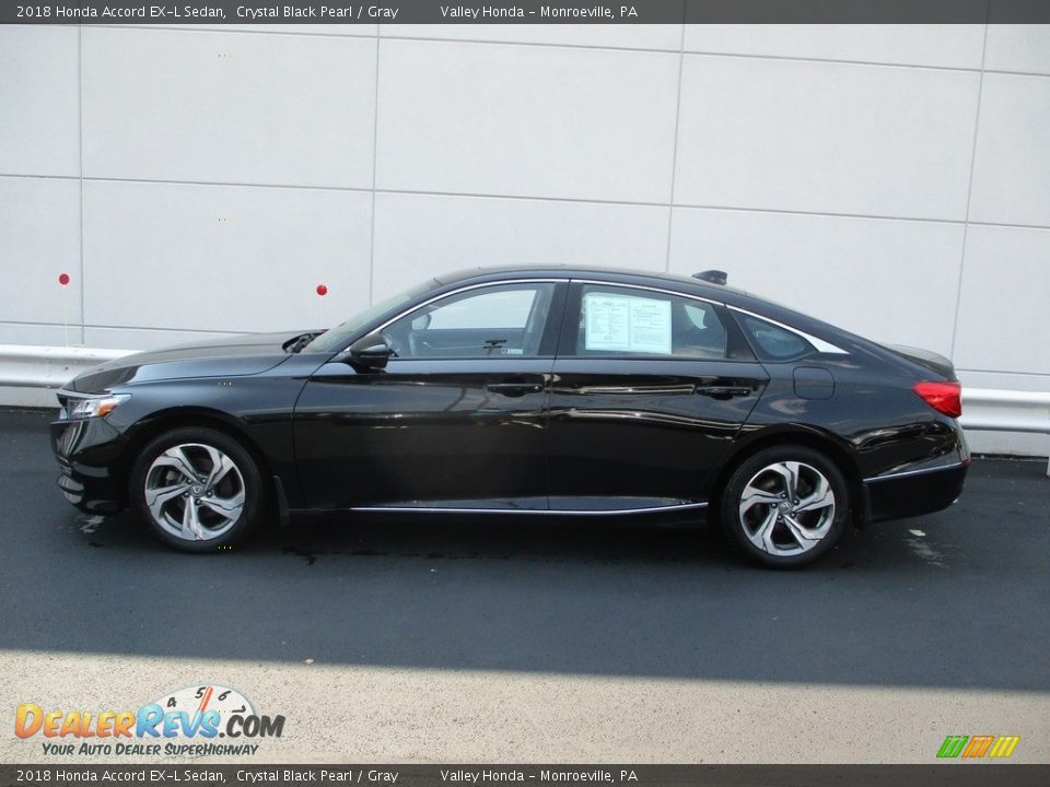 2018 Honda Accord EX-L Sedan Crystal Black Pearl / Gray Photo #2