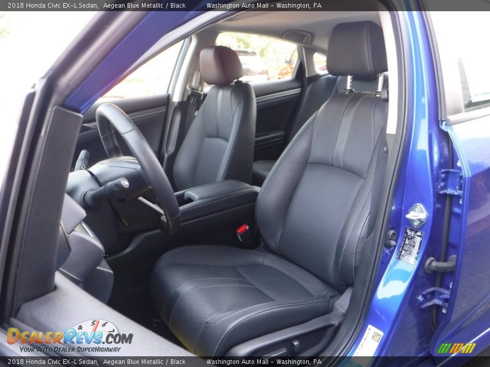 2018 Honda Civic EX-L Sedan Aegean Blue Metallic / Black Photo #13