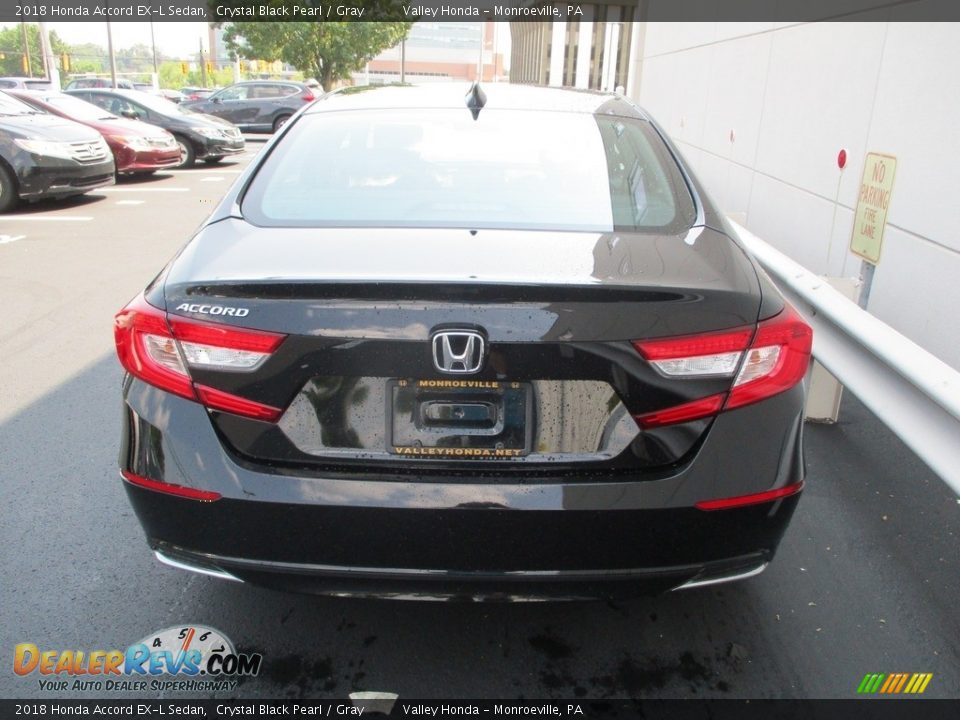 2018 Honda Accord EX-L Sedan Crystal Black Pearl / Gray Photo #4