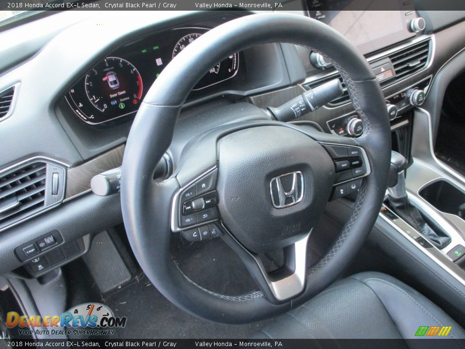 2018 Honda Accord EX-L Sedan Crystal Black Pearl / Gray Photo #14