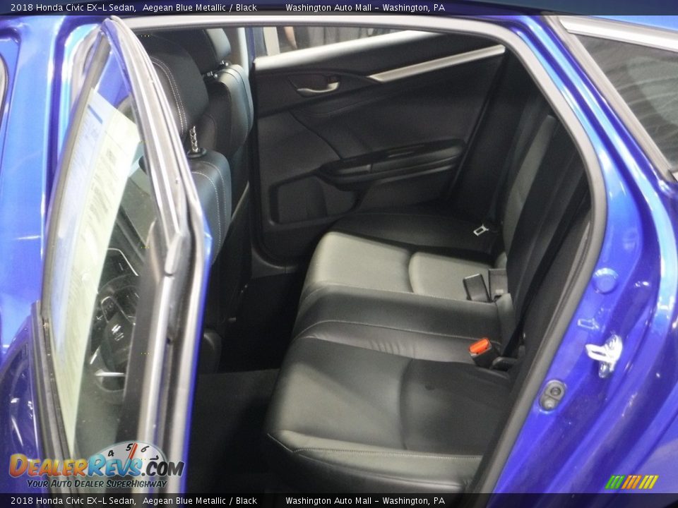 2018 Honda Civic EX-L Sedan Aegean Blue Metallic / Black Photo #25