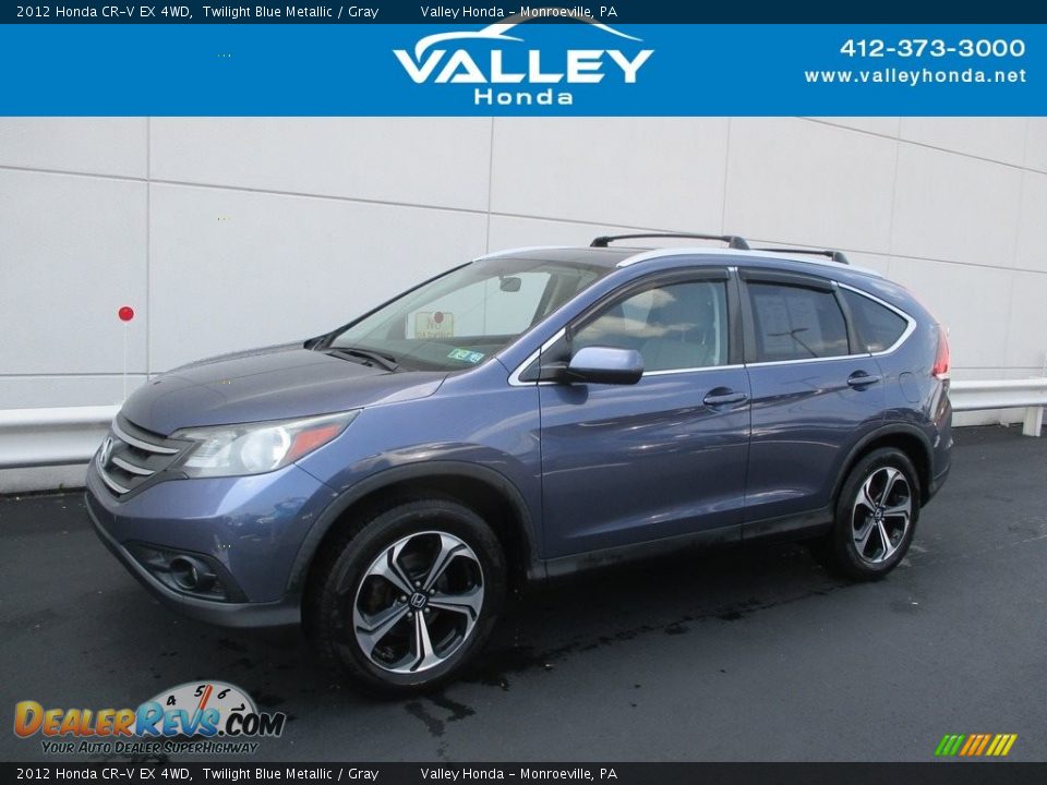 2012 Honda CR-V EX 4WD Twilight Blue Metallic / Gray Photo #1