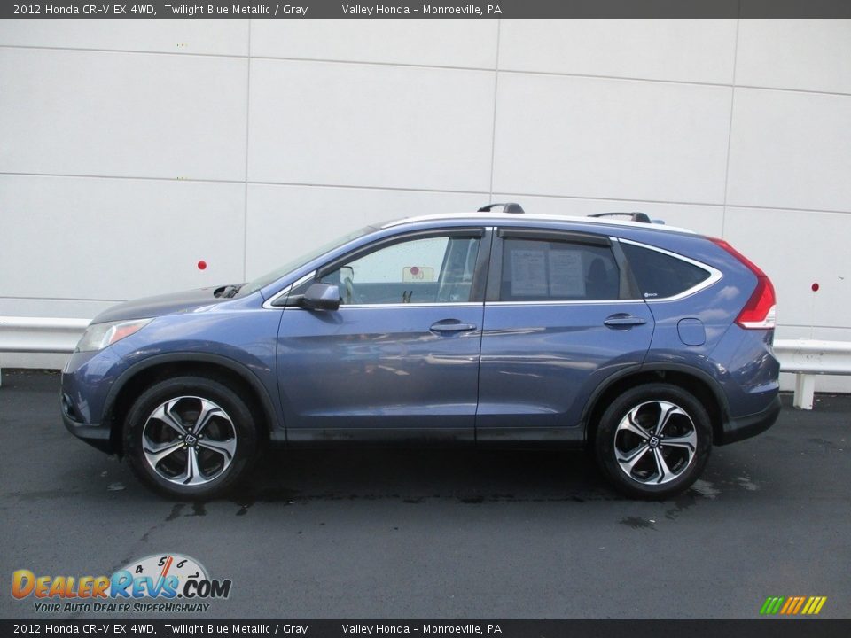 2012 Honda CR-V EX 4WD Twilight Blue Metallic / Gray Photo #2