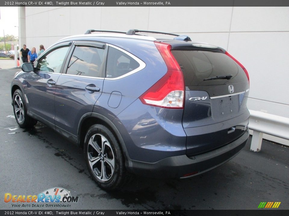 2012 Honda CR-V EX 4WD Twilight Blue Metallic / Gray Photo #3