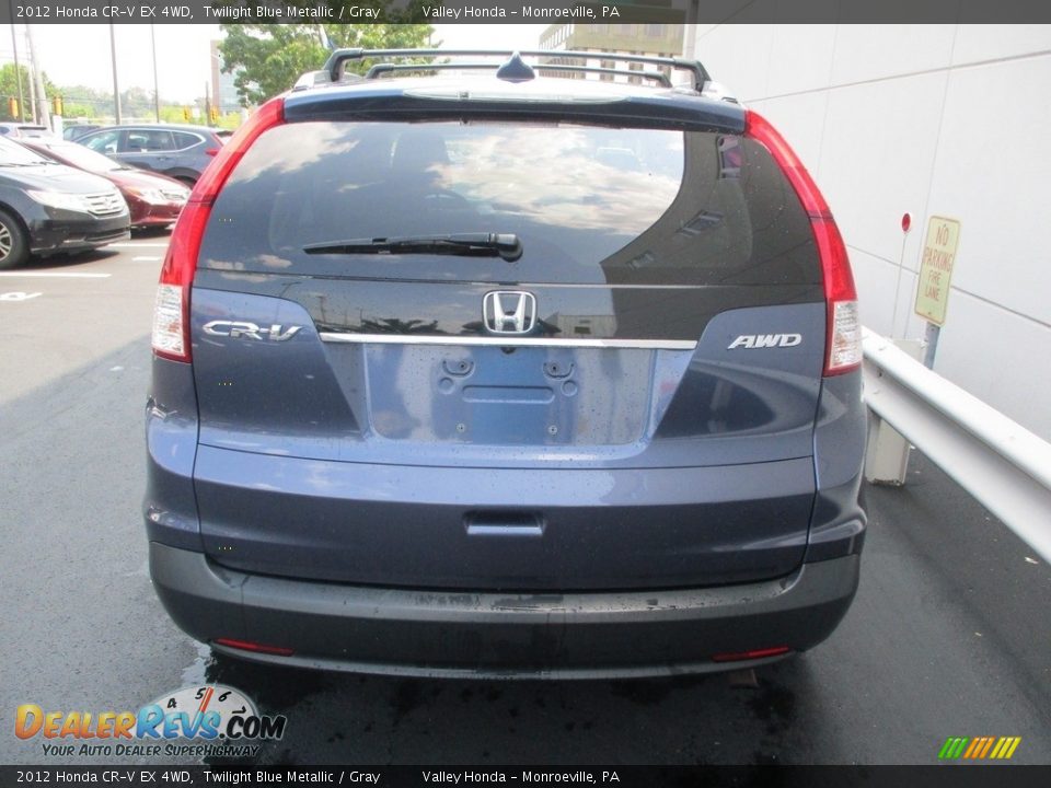 2012 Honda CR-V EX 4WD Twilight Blue Metallic / Gray Photo #4