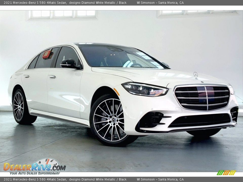 2021 Mercedes-Benz S 580 4Matic Sedan designo Diamond White Metallic / Black Photo #12