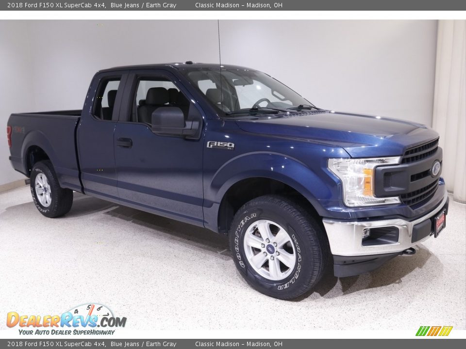 2018 Ford F150 XL SuperCab 4x4 Blue Jeans / Earth Gray Photo #1
