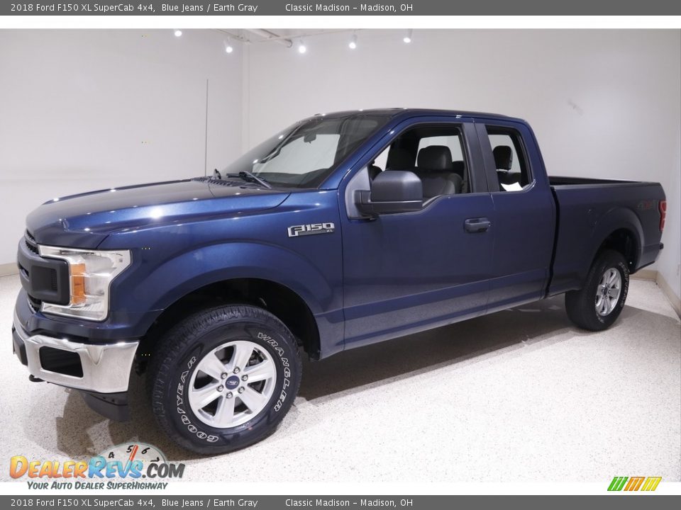 2018 Ford F150 XL SuperCab 4x4 Blue Jeans / Earth Gray Photo #3