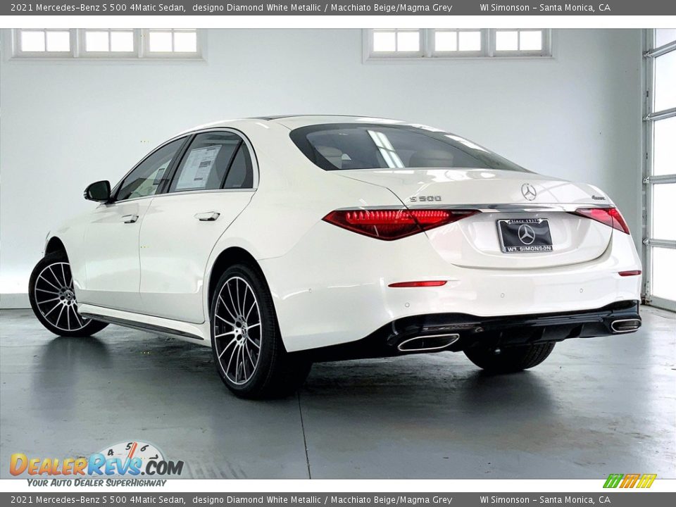 2021 Mercedes-Benz S 500 4Matic Sedan designo Diamond White Metallic / Macchiato Beige/Magma Grey Photo #2