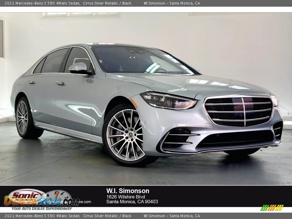 2021 Mercedes-Benz S 580 4Matic Sedan Cirrus Silver Metallic / Black Photo #1