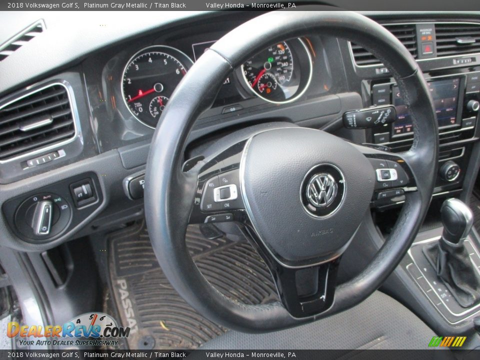 2018 Volkswagen Golf S Platinum Gray Metallic / Titan Black Photo #13