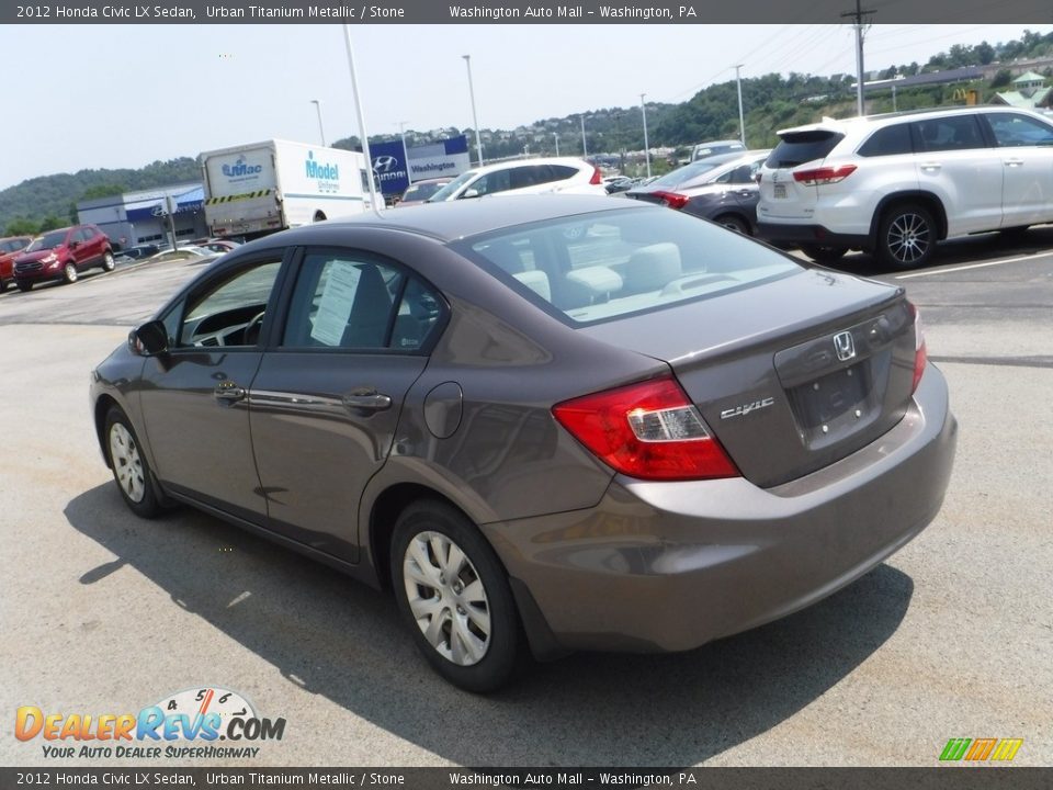 2012 Honda Civic LX Sedan Urban Titanium Metallic / Stone Photo #6