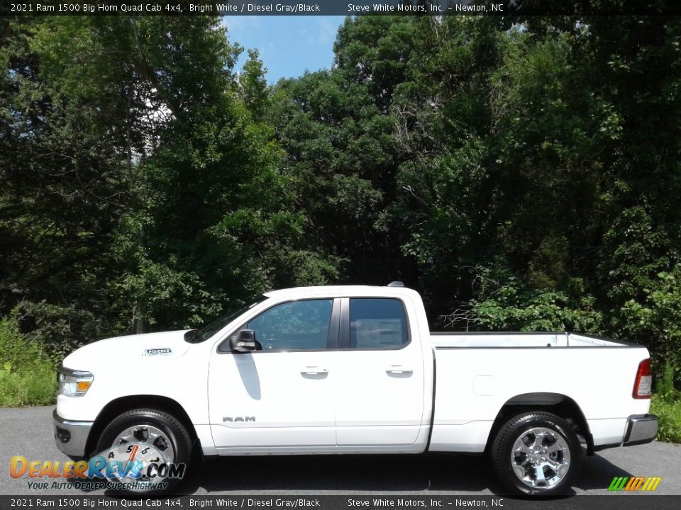 2021 Ram 1500 Big Horn Quad Cab 4x4 Bright White / Diesel Gray/Black Photo #1