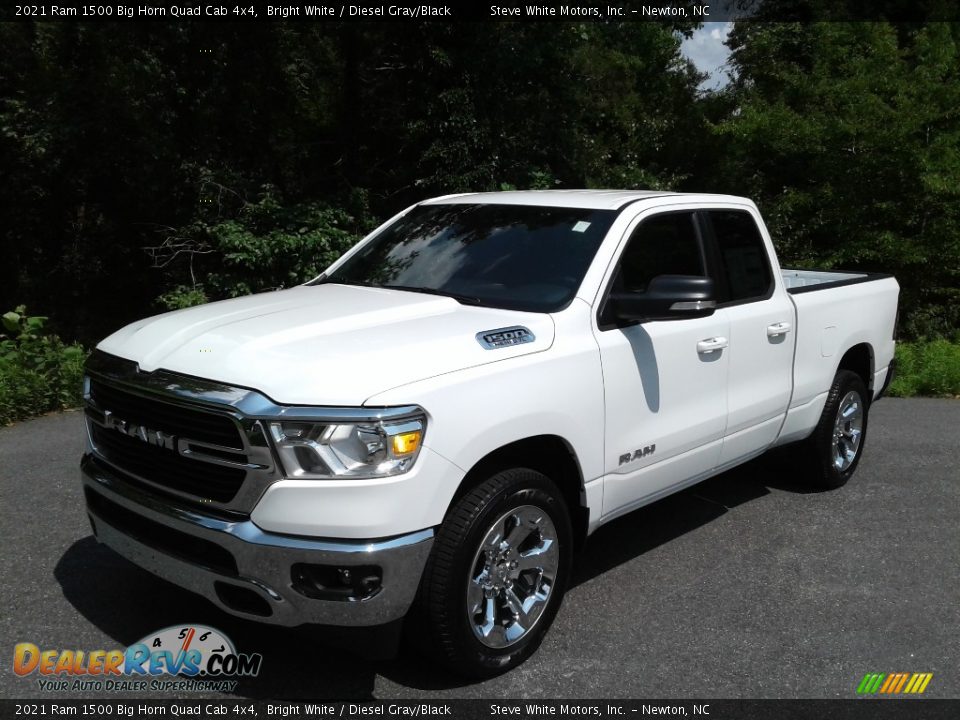 2021 Ram 1500 Big Horn Quad Cab 4x4 Bright White / Diesel Gray/Black Photo #2
