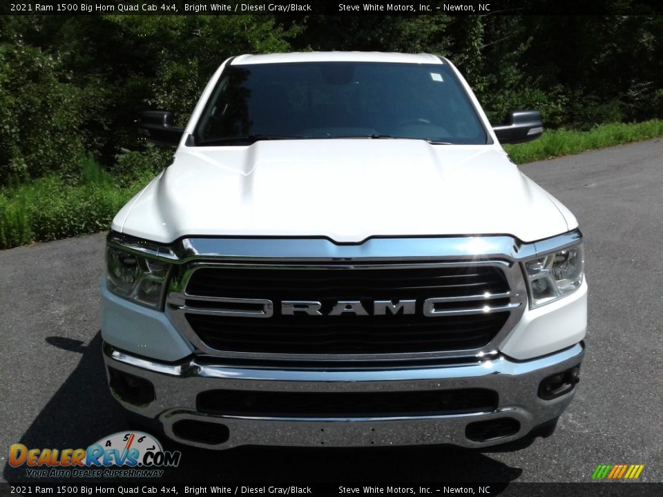 2021 Ram 1500 Big Horn Quad Cab 4x4 Bright White / Diesel Gray/Black Photo #3