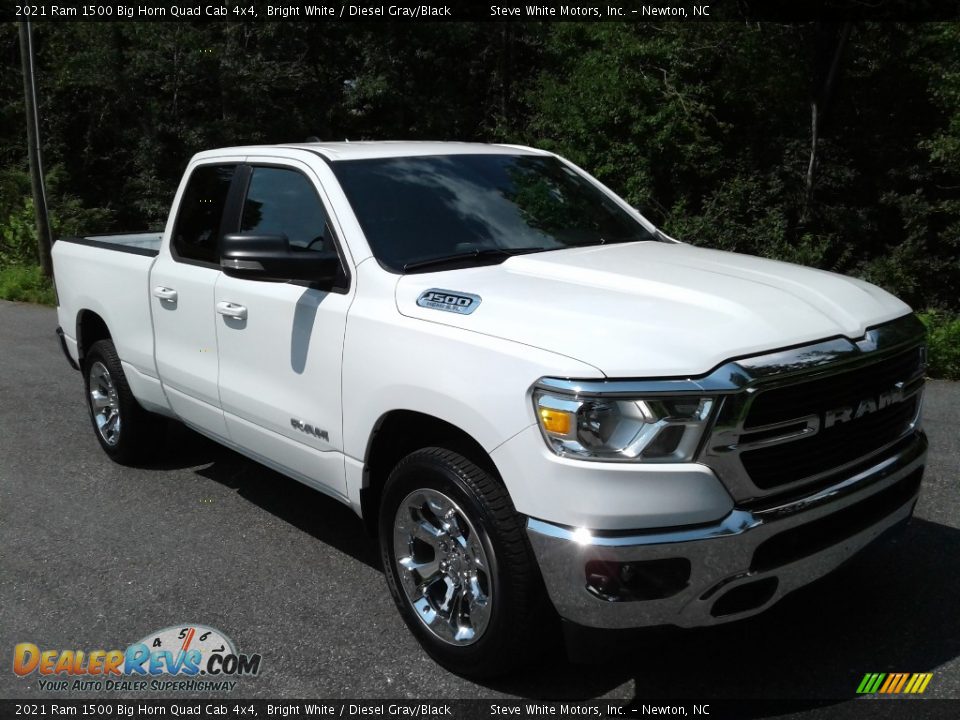 2021 Ram 1500 Big Horn Quad Cab 4x4 Bright White / Diesel Gray/Black Photo #4