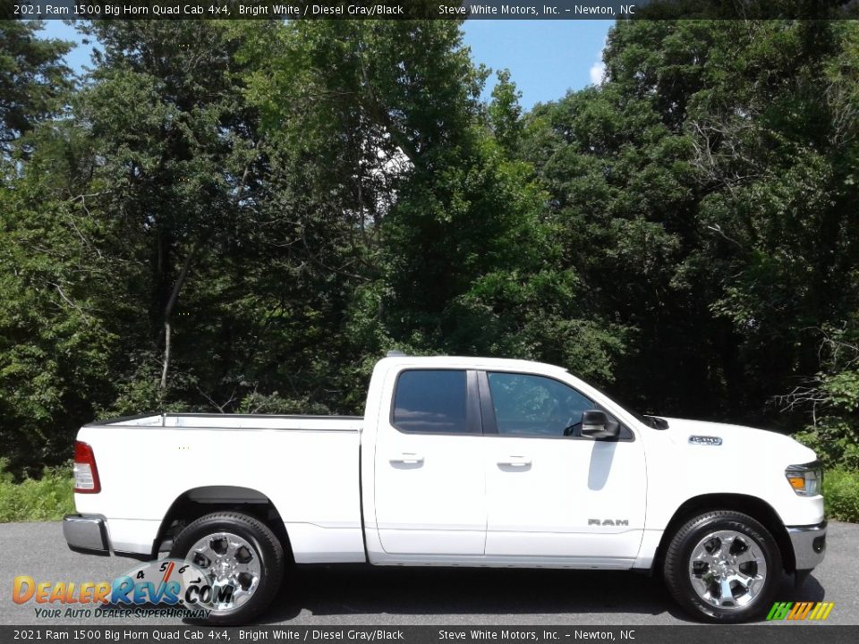 2021 Ram 1500 Big Horn Quad Cab 4x4 Bright White / Diesel Gray/Black Photo #5