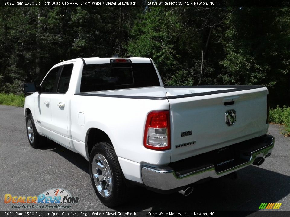 2021 Ram 1500 Big Horn Quad Cab 4x4 Bright White / Diesel Gray/Black Photo #9