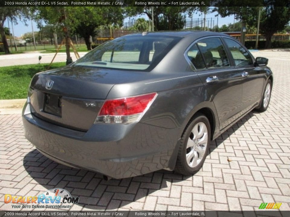 2009 Honda Accord EX-L V6 Sedan Polished Metal Metallic / Gray Photo #9