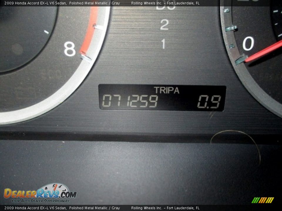 2009 Honda Accord EX-L V6 Sedan Polished Metal Metallic / Gray Photo #10