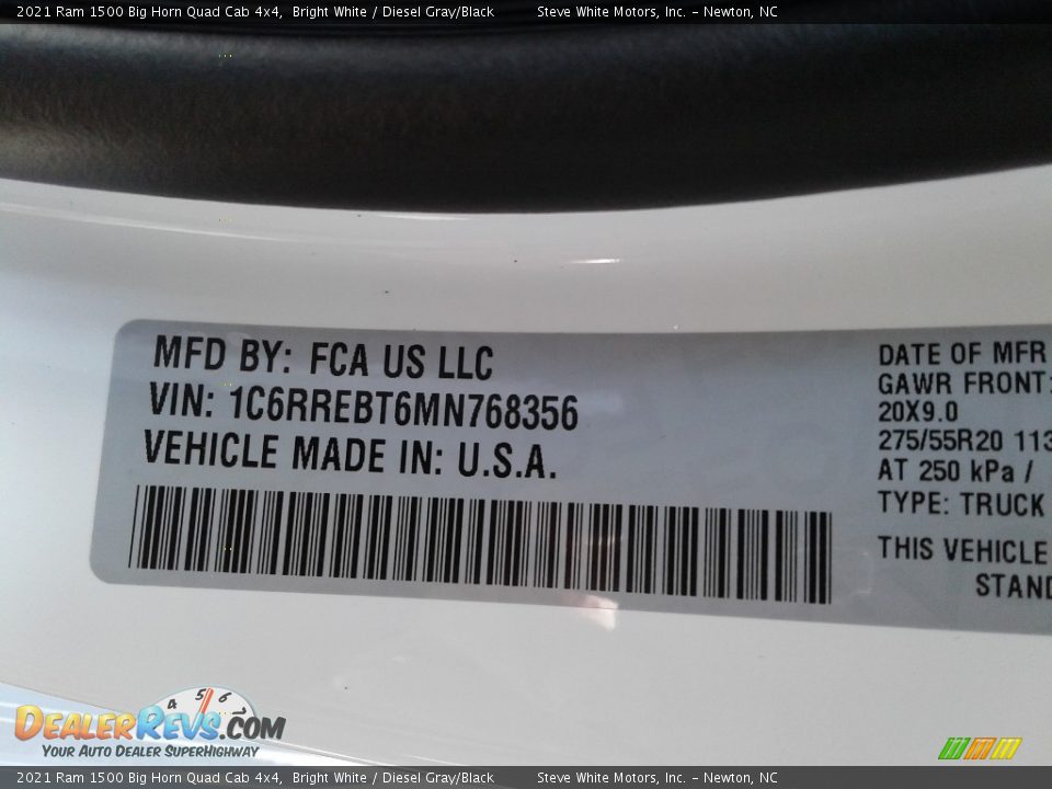 2021 Ram 1500 Big Horn Quad Cab 4x4 Bright White / Diesel Gray/Black Photo #33