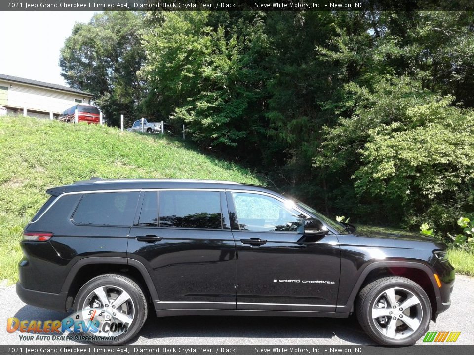 2021 Jeep Grand Cherokee L Limited 4x4 Diamond Black Crystal Pearl / Black Photo #5