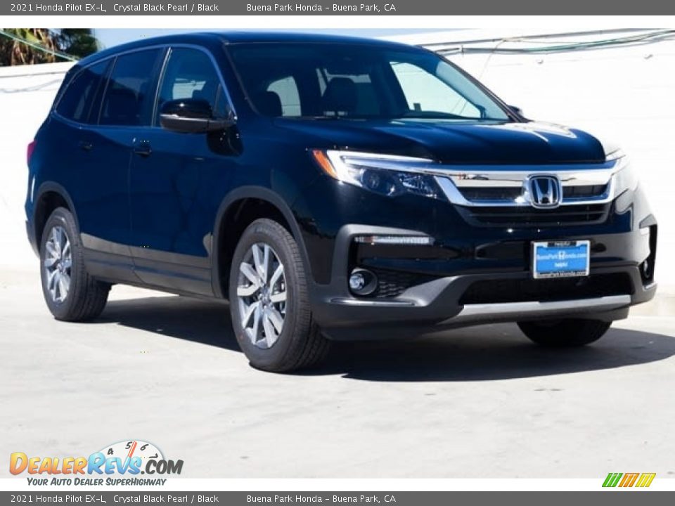 2021 Honda Pilot EX-L Crystal Black Pearl / Black Photo #1