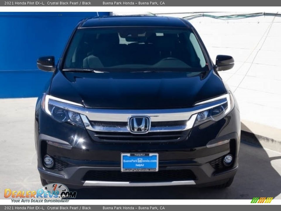 2021 Honda Pilot EX-L Crystal Black Pearl / Black Photo #3